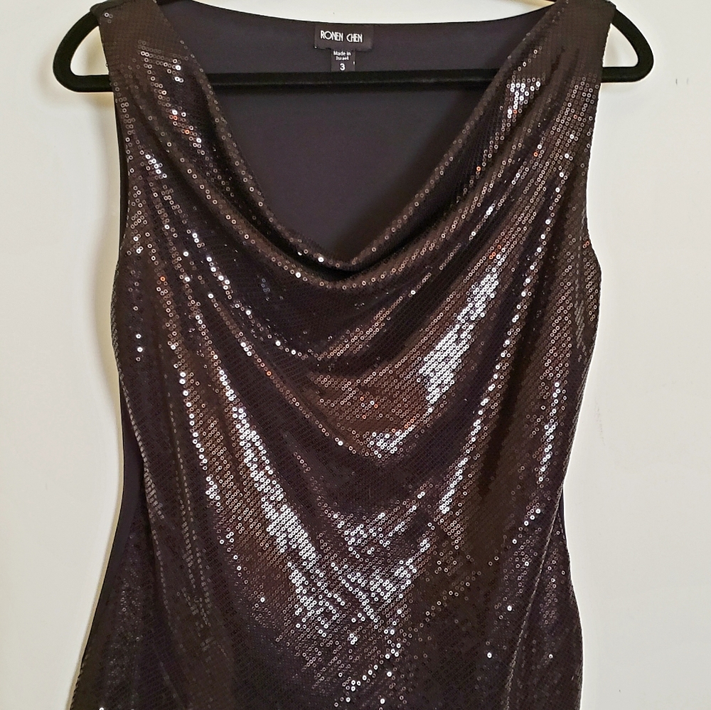 Sleeveless Black Sequin Top